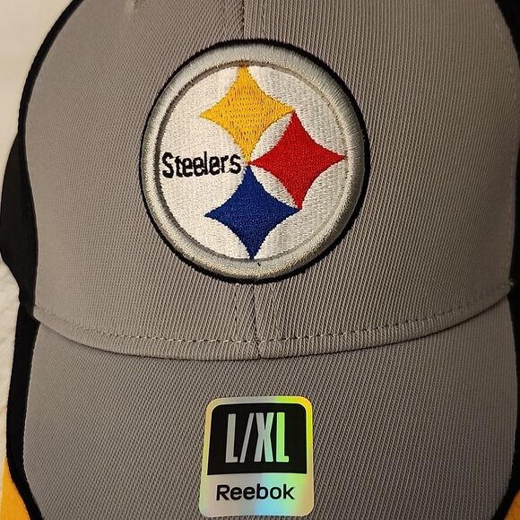 Reebok NFL Pittsburgh Steelers L/XL Stretchfit Hat … - Picture 2 of 8
